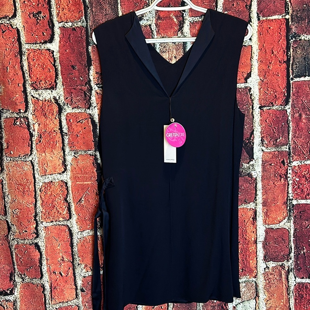 %100 viscose GrettaLuxe by A Sleeveless Wrap Blouse – Black – Size 8 – NWT